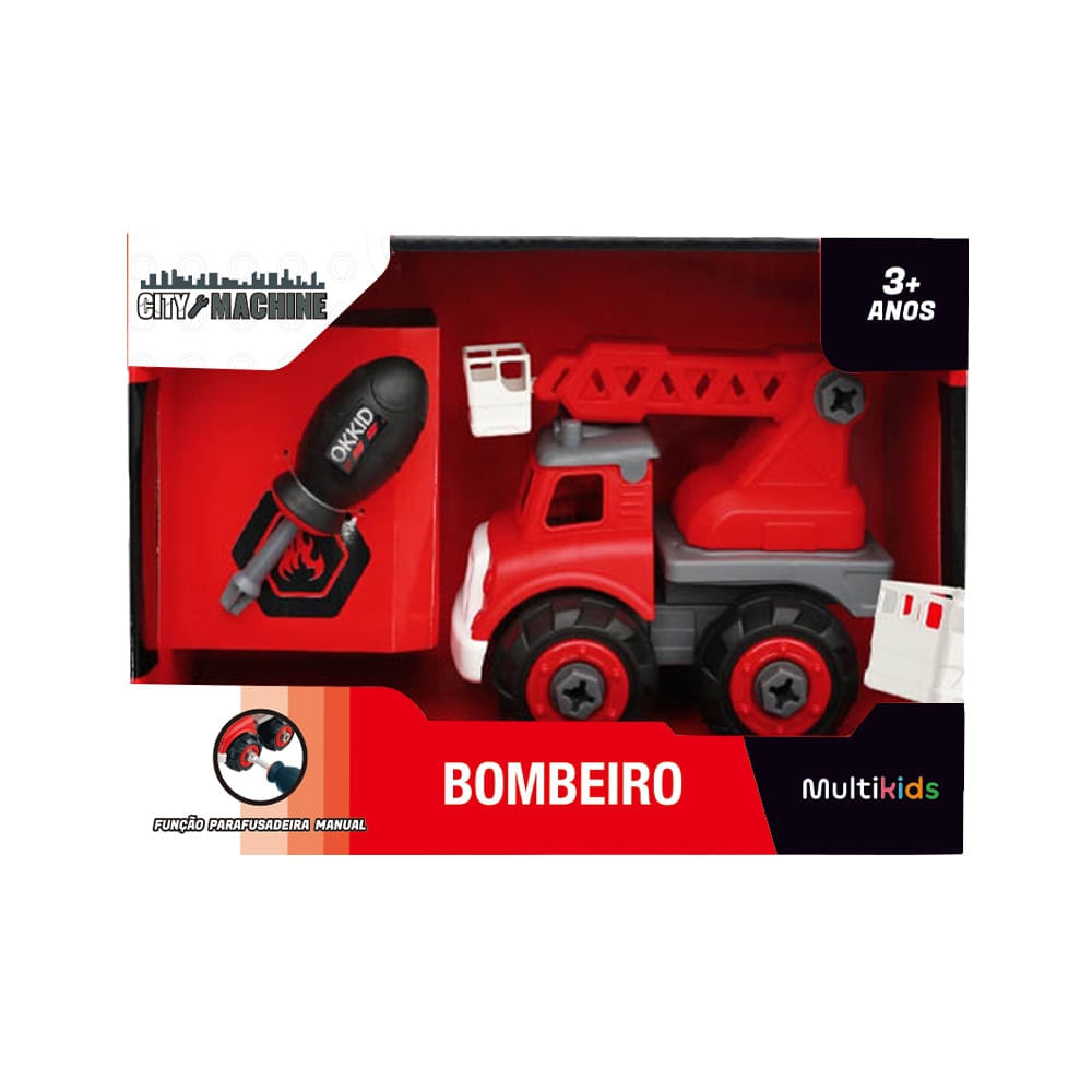 Brinquedo Infantil Caminhão Policia City Machine Multikids Azul