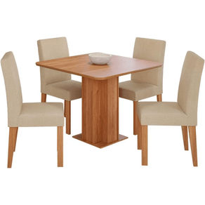 Mesa Cimol Sophia Quadrada 4 Cadeiras Maia Cinamomo/Gengibre