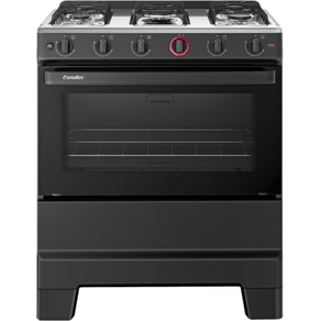 Fogão 5 Bocas Esmaltec Ideal Top 5122 Preto T5IAP Mesa de Inox com Acendimento Automático