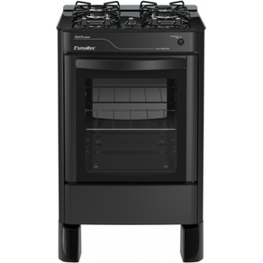 Fogão 4 Bocas Esmaltec Agata Glass Preto Mesa de Vidro
