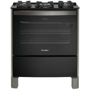 Fogão 5 Bocas Esmaltec Esmeralda Glass Gourmet Inox com Mesa de Vidro