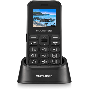Celular Vita com Base Tela 1.8 Polegadas Dual Chip 2G USB Bluetooth P9121 Preto