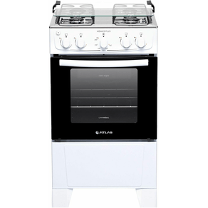 Fogão 4 Bocas Atlas Mônaco Plus Automático Branco Mesa Inox