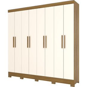 Roupeiro Henn B51 Marfim/Bege 8 Portas com Pés