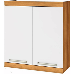 Armário Aéreo Nesher Burguesa Premium 80cm 2 Portas Freijó/Branco