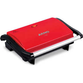 Sanduicheira Elétrica Grill Arno Compact Uno com Placas Antiaderentes Guno Vermelha 220V