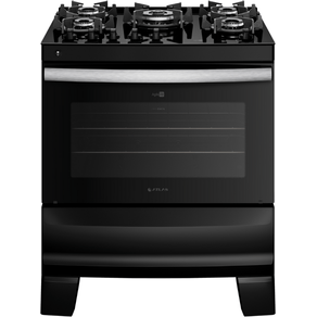 Fogão 5 Bocas Atlas Agile Up Glass Preto com Acendimento Automático Mesa de Vidro