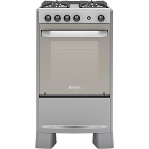 Fogão 4 Bocas Suggar FGISL410PRIX Select Prata com Acendimento Automático Mesa de Inox