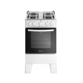 Fogão 4 Bocas Atlas Milão Branco com Mesa de Inox