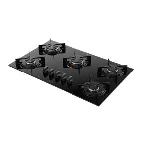 Cooktop 5 Bocas Atlas Utop Glass Preto Mesa de Vidro