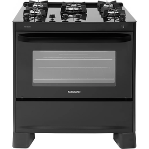Fogão 5 Bocas Suggar FGVMG510 Max Glass Preto com Mesa de Vidro
