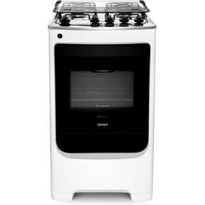 Fogão 4 Bocas Consul CFO4NABUNA Branco Mesa de Inox com Acendimento Automático