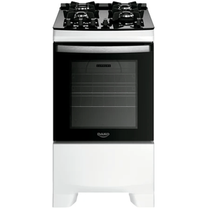 Fogão 4 Bocas Dako Novo Supreme Glass Branco Mesa de Vidro