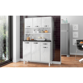 Kit Cozinha em Aço Telasul Rubi Smart Branco 6 Portas 1 Gaveta