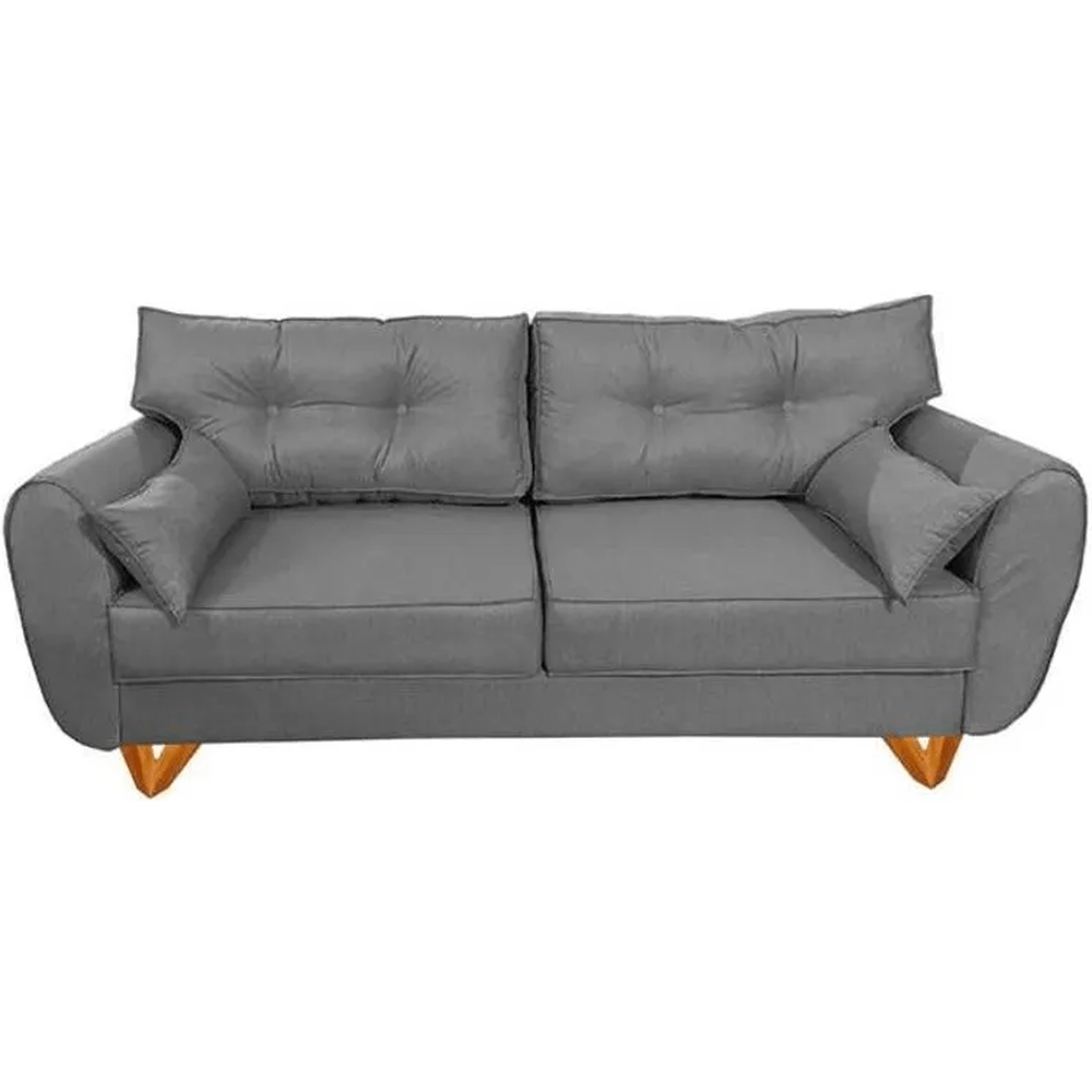 3Pｿﾌｧ(No:1255990) Estofado Royal Nápoles Holland Cinza 3 Lugares - Laser Eletro